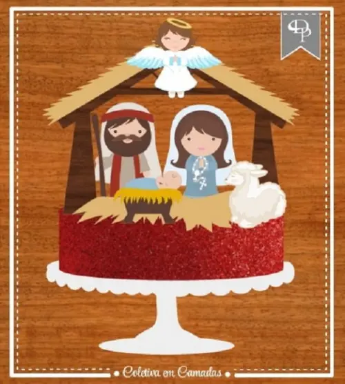 Arquivo Silhouette topo de bolo em camadas natal 24