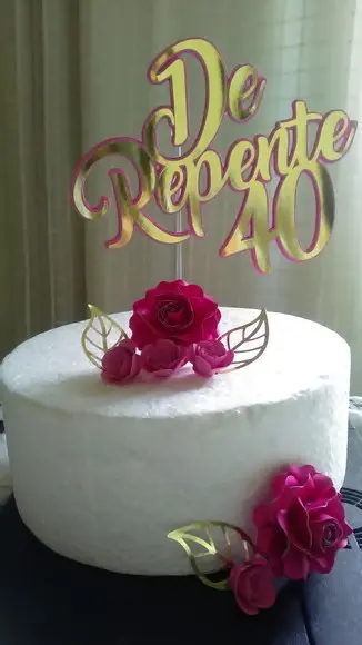 Arquivo Silhouette Topo De Bolo Feliz Aniversario 40 Anos
