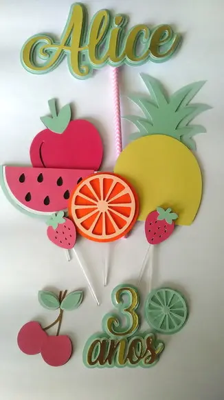 Arquivo Silhouette Topo De Bolo Frutas Studio 01