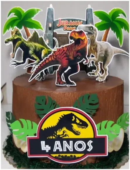 Arquivo Silhouette Topo De Bolo Jurassic Park 02 Studio