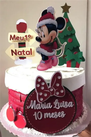Arquivo Silhouette Topo De Bolo Natal Da Minnie Studio 02