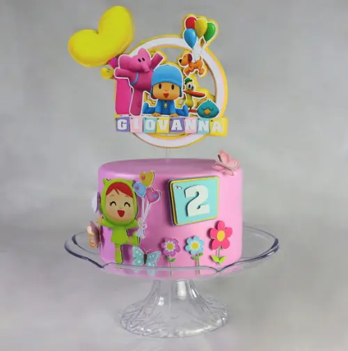 Arquivo Silhouette Topo De Bolo Pocoyo Menina Studio