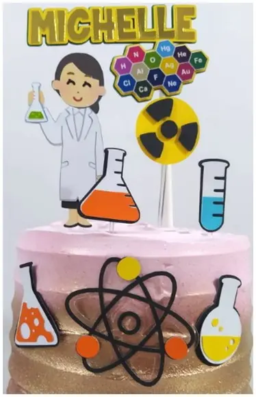 Arquivo Silhouette Topo De Bolo Professora Quimica Studio