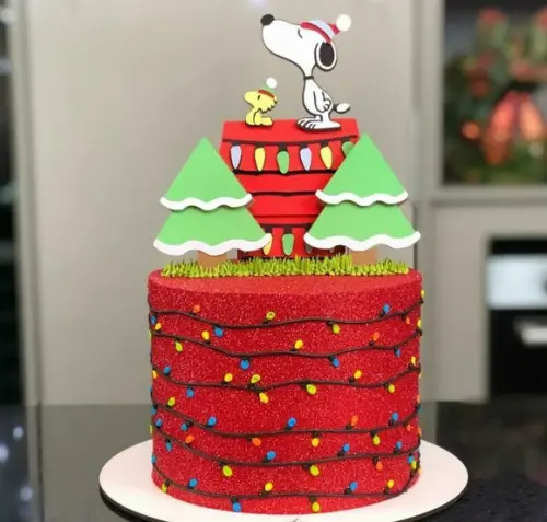 Arquivo Silhouette topo de bolo Snoopy natal 01