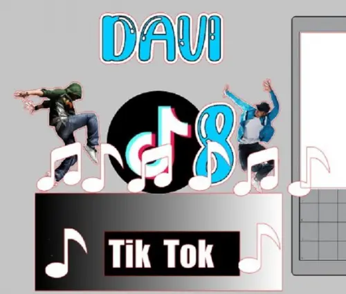 Arquivo silhouette topo de bolo Tik Tok masculino 03