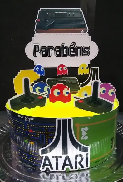Arquivo Silhouette topo de bolo vídeo game Atari