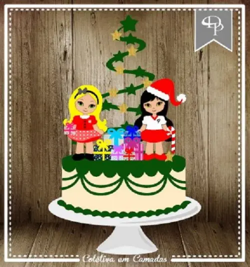 Arquivo Silhouettetpo de bolo em camadas natal 02