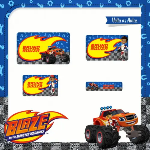 Arquivos Etiqueta Escolares Blaze and the Monster STUDIO/PDF