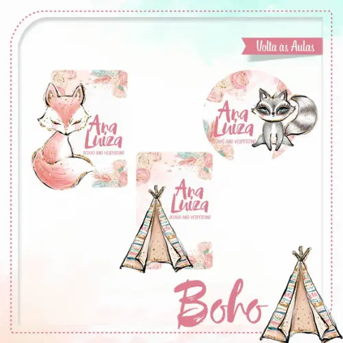 Arquivos Etiqueta Escolares Boho STUDIO/PDF