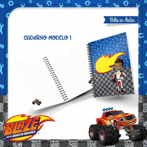 Arquivos Etiqueta Escolares Blaze and the Monster STUDIO/PDF