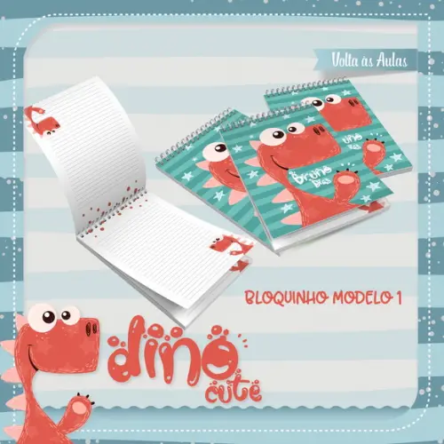 Arquivos Etiqueta Escolares Dino Cute STUDIO/PDF