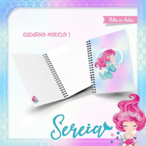 Arquivos Etiqueta Escolares Sereia 02 STUDIO/PDF