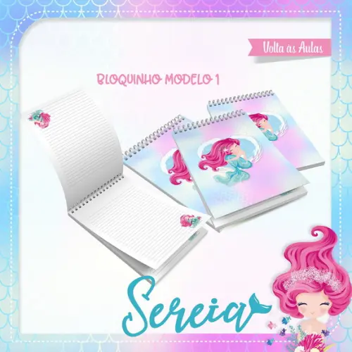 Arquivos Etiqueta Escolares Sereia 02 STUDIO/PDF