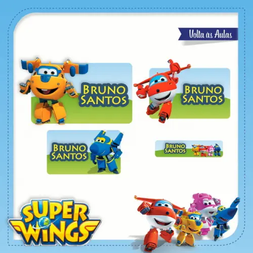 Arquivos Etiqueta Escolares Super Wings STUDIO/PDF