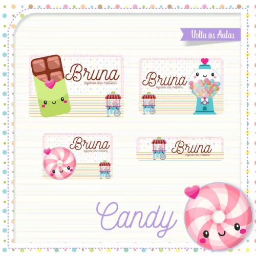 Arquivos Etiquetas Escolares Candy 2021 STUDIO/PDF
