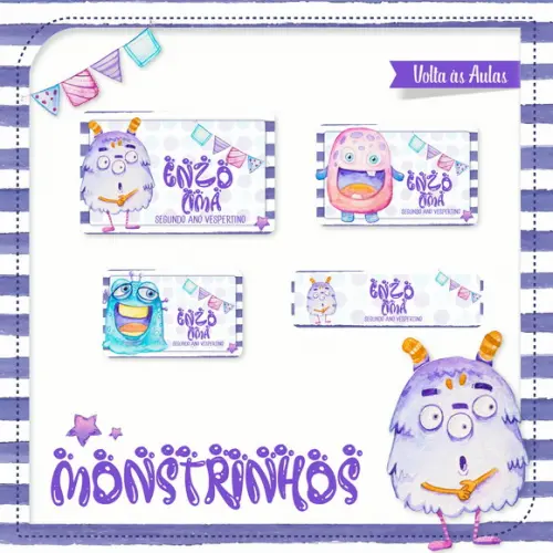 Arquivos Etiquetas Escolares Monstrinhos 2021 PDF