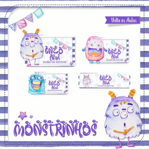 Arquivos Etiquetas Escolares Monstrinhos 2021 PDF