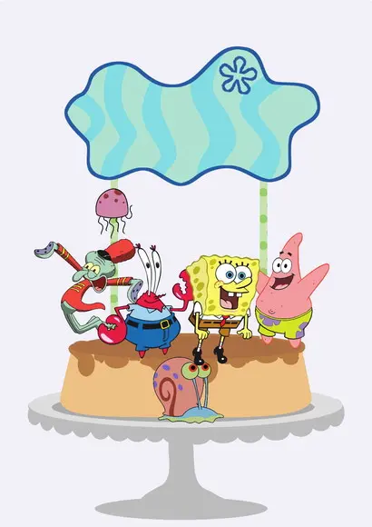 Arquivos Silhouette topo de bolo bob esponja em camada
