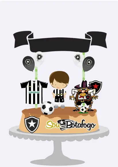 Arquivos Silhouette topo de bolo Botafogo em camadas