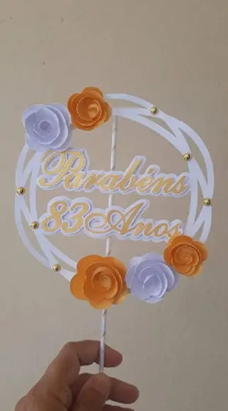 Arquivos Silhouette topo de bolo circulo branco e dourado