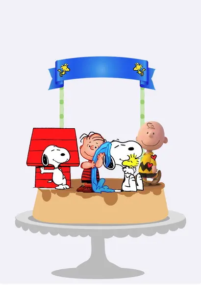 Arquivos Silhouette topo de bolo Snoopy em camada