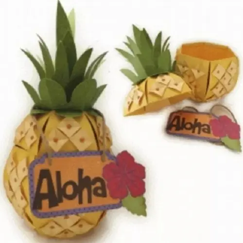 Box Caixa Abacaxi Frutas Aloha - Arquivo Silhouette