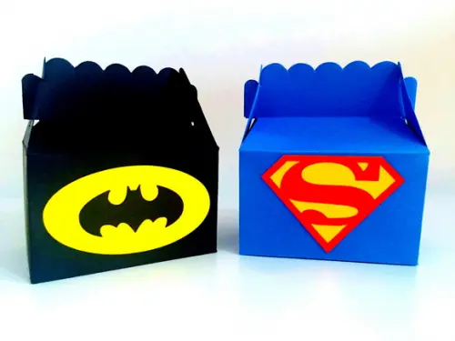Caixinha Batman E Superman silhouette