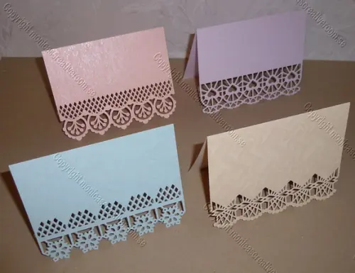 Cartões Com Bordas Rendadas Silhouette