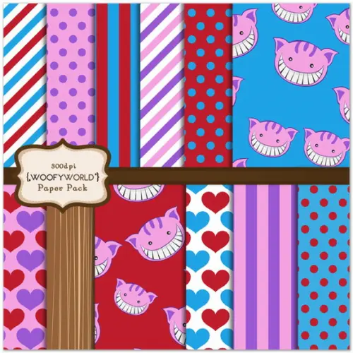 Kit Digital Papel Scrapbook- Alice