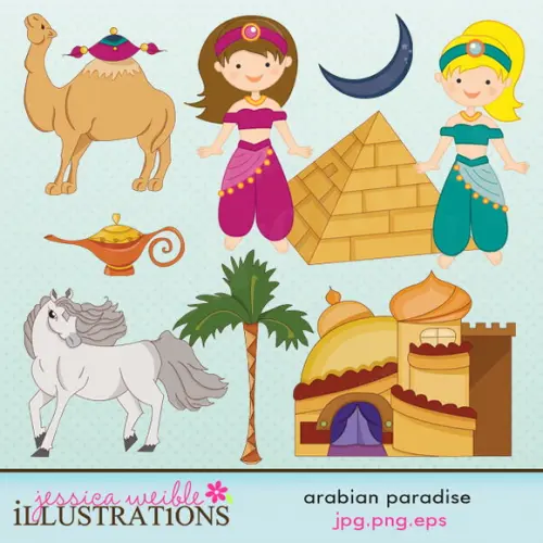 Kit Digital Scrapbook Arabia Deserto Camelo 2 Kits