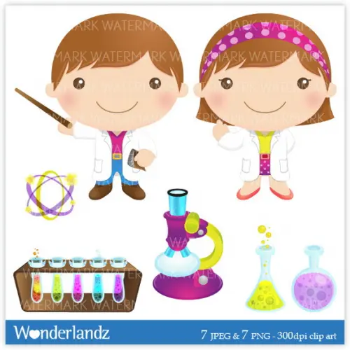 Kit Digital Scrapbook Cientista Químico Química 4 Kits