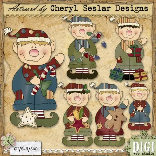 Kit Papel Digital Scrapbook Duendes
