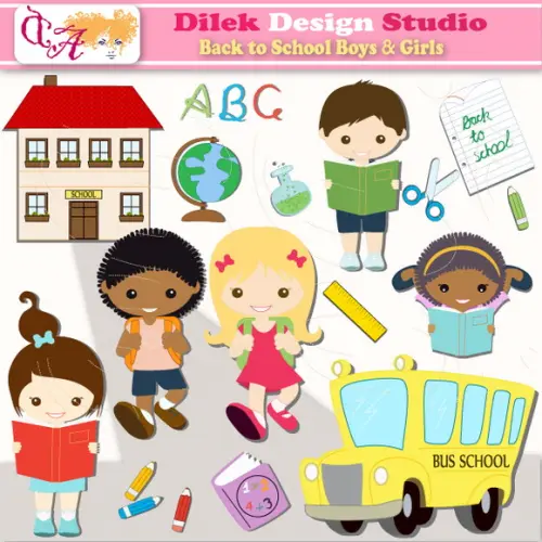 Kit Scrapbook Digital - Na Escola