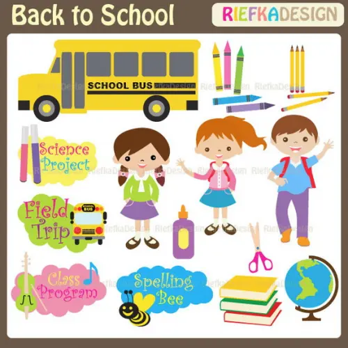Kit Scrapbook Digital - Na Escola