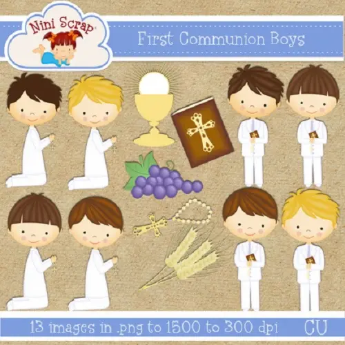 Kit Scrapbook Digital Anjos E Batismo