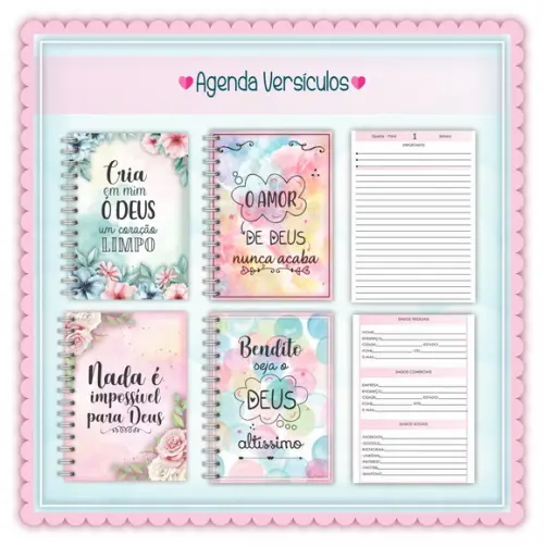 Kit Scrapbook Digital agendas versículos bíblicos