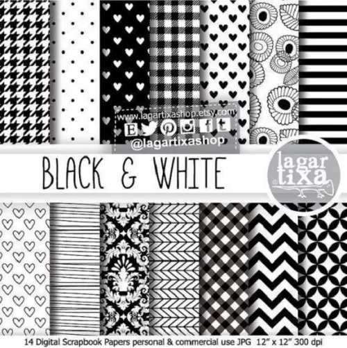 Kit Scrapbook Digital black white