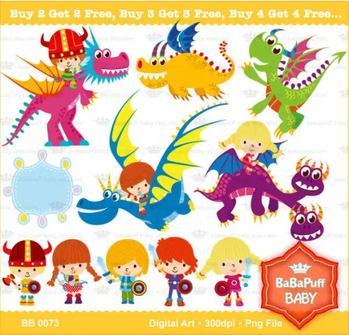 Kit Scrapbook Digital Dragões Imagens Clipart