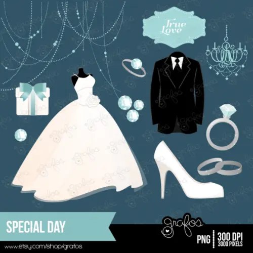 Scrapbook Digital Casamento - Clipart, Elementos E Fundos