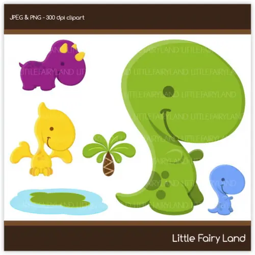 Scrapbook Digital Dinossauro - Fundos, Elementos, Clipart