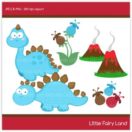 Scrapbook Digital Dinossauro - Fundos, Elementos, Clipart