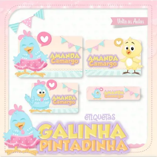 Arquivo Etiqueta Escolar Galinha Pintadinha 2021 STUDIO/PDF
