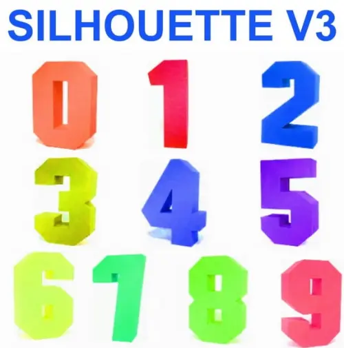 Arquivo Silhouette Numeros 3d Quadrados