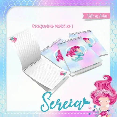 Arquivos Etiqueta Escolares Sereia 02 STUDIO/PDF