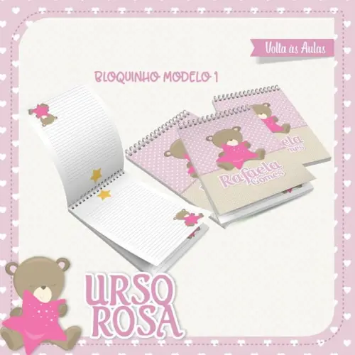 Arquivos Etiquetas Escolares Urso Rosa 2021 STUDIO/PDF