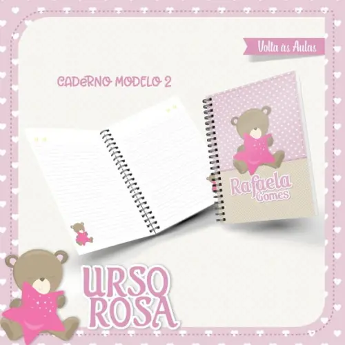 Arquivos Etiquetas Escolares Urso Rosa 2021 STUDIO/PDF