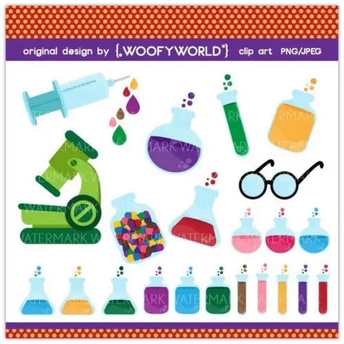 Kit Digital Scrapbook Cientista Químico Química 4 Kits