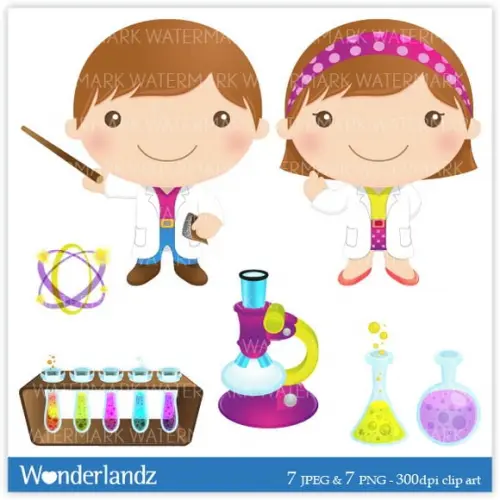 Kit Digital Scrapbook Cientista Químico Química 4 Kits