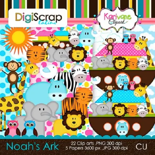 Kit Scrapbook A Arca De Noé