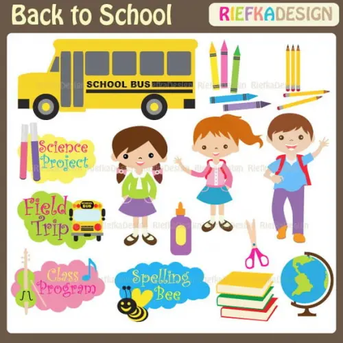 Kit Scrapbook Digital - Na Escola